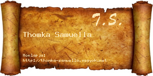 Thomka Samuella névjegykártya